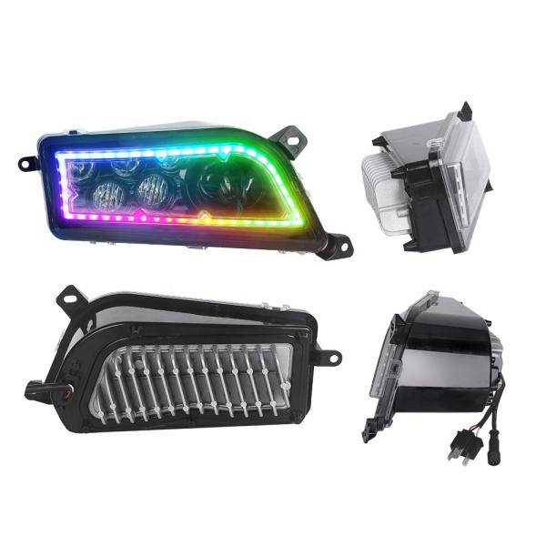 30W Multi Color Polaris General LED Headlights , RGB Drl Halo Projector Headlights