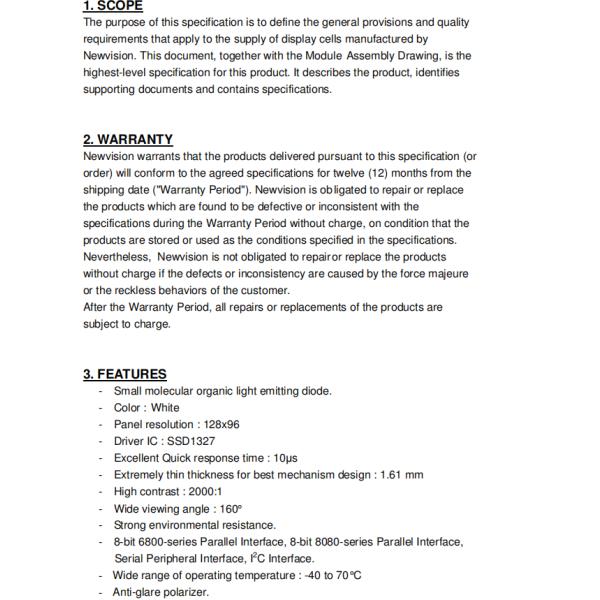 1.32'' OLED Monochrome Display Low Power Consumption Self-Emissive Pixels OLED LCD Display