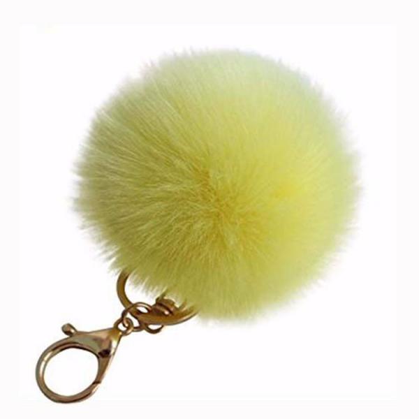 Hot sale pom pom custom fur ball keychain for handbag bag decoration