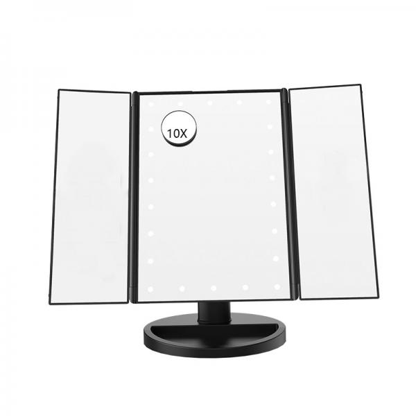 Buy Large size Tri-fold Vanity Makeup Mirror - 1X/2X/3X Magnifying Illuminated GK-SK1813 at wholesale prices