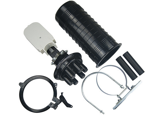 Big Fibre Optic Splice Enclosure , Fibre Optic Splice Box 24 Cores Vertical 3 in 3 out