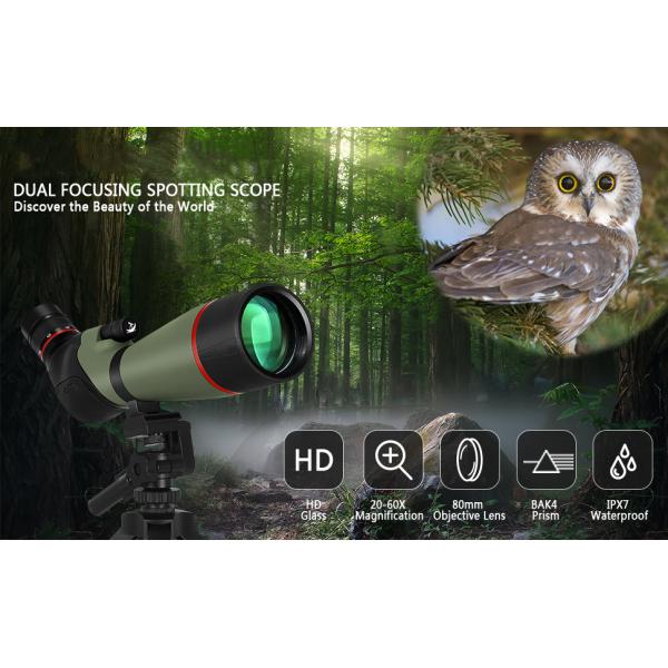BAK4 Prism Sniper Spotting Scope 20-60X80 HD For Birding Spotting Wildlife