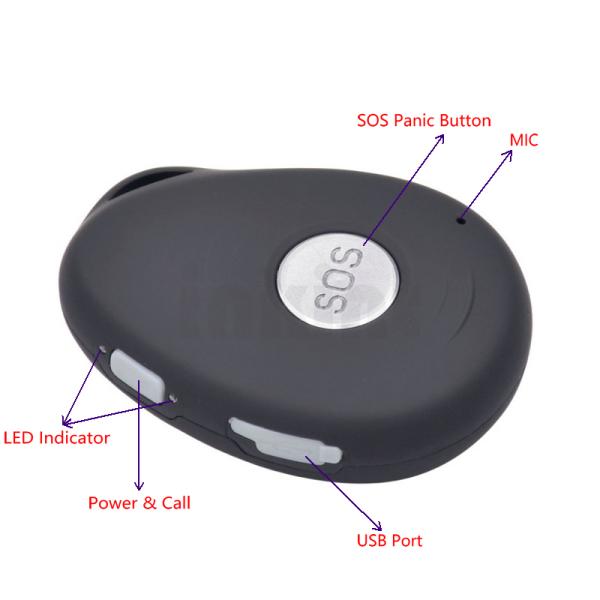 Mini Waterproof 3G GSM Personal GPS Tracker Locator Elderly Fall Detection SOS Communicator Alzheimer Keyring EV07