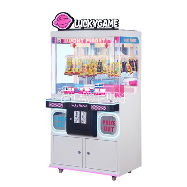 Playfun Coin Operated 2 Players Probability Controllable Lucky Planet Clip Prize Clamp Snacks Gift Vending Game Claw Machine
