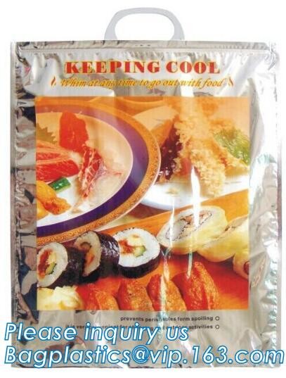 reflective Thermal Plastic handle portable aluminum epe foam Insulation bag cool bag,aluminum film lunch Thermal food pi