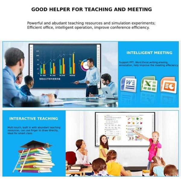 82'' Digital Whiteboard For Classroom , BSMI Smart Interactive Display