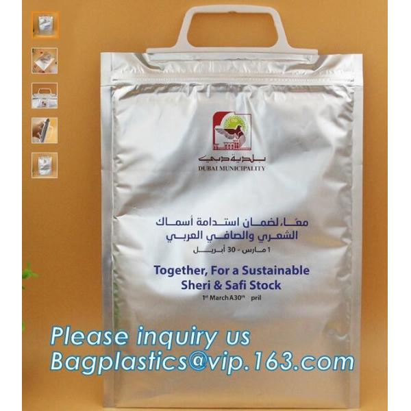 reflective Thermal Plastic handle portable aluminum epe foam Insulation bag cool bag,aluminum film lunch Thermal food pi