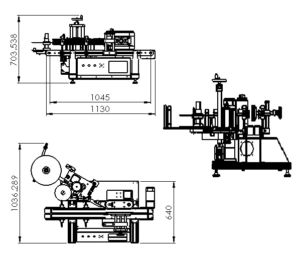 GMP 304SS Automatic Tabletop Pet Plastic Bottle Label Printing Machine 150KG