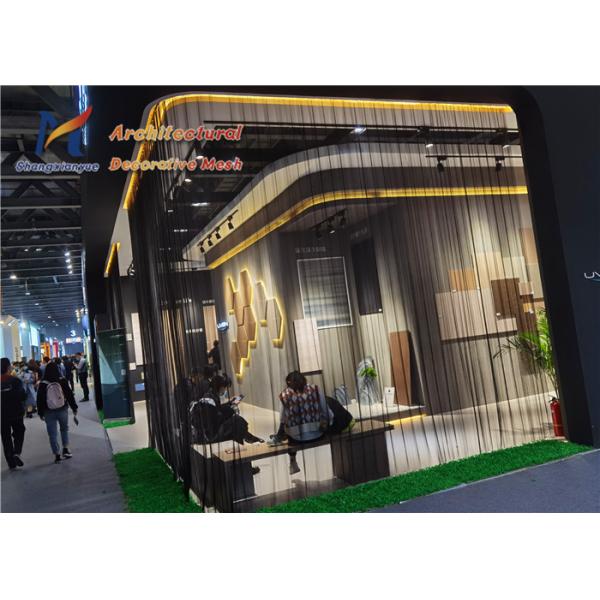 Golden Metal Mesh Ceiling Panels Mild Steel Wire Coil Curtains