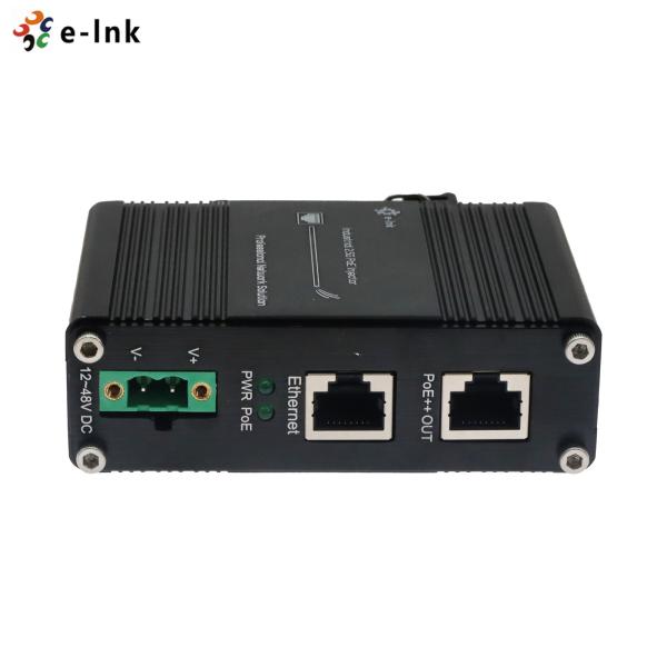 60W PoE Injector 2.5G 802.3at with 48V DC Output Din Rail Industrial Power Ethernet Adapter