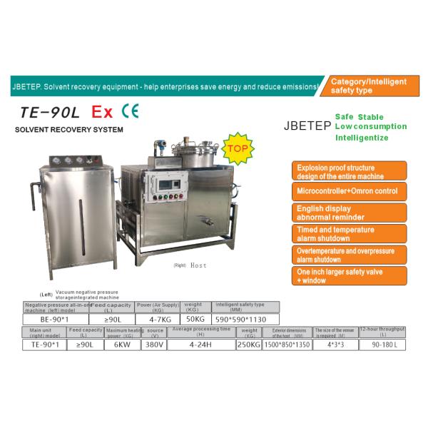 JBETEP 90L Explosion Proof High Efficiency Intelligent Solvent Recovery Machine ODM OEM