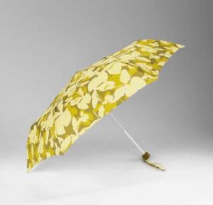 Yellow Print Strong Umbrella Wind Resistant 190T Pongee Fabric Repels Dirt
