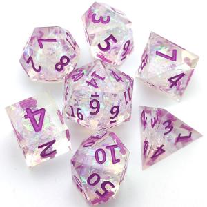 Quality GST Translucent Resin RPG Dice Set Twelve Sided Neat Sharp Edges​ for sale