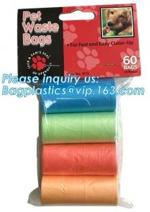 Quality biodegradable dog poop bags/dog waste bags with dispenser, Dog Waste Bags with Dispenser and Leash Clip/Pet waste bag for sale