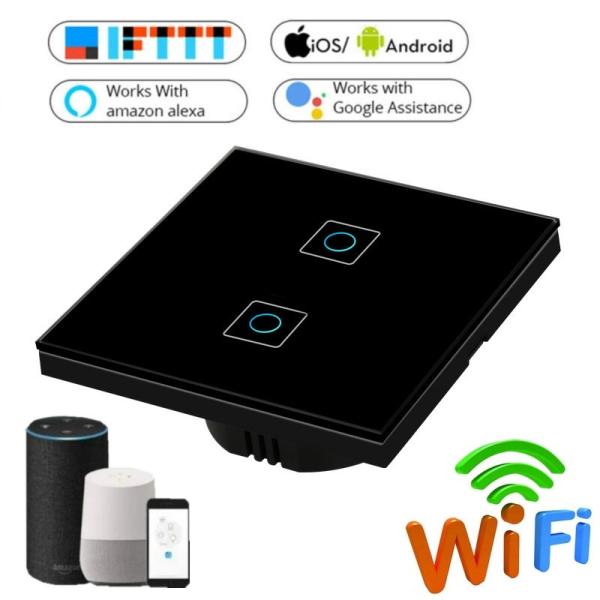 Buy 1/2/3 Gang Wireless Touch Switch 220v, Wifi Wall Touch Sensor Switch EU Standard Wireless Wifi Smart Home Led Switch at wholesale prices