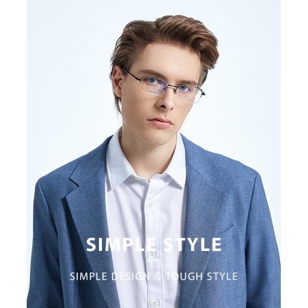 Optical Titanium Metal Glasses Flexible , Men Women Half Rim Glasses