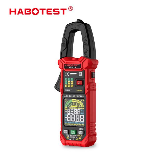 Buy HT203D Digital Clamp Meter Multimeter AC Current And AC/DC Voltage Tester With Amp Ohm Continuity Hz Tester Voltmer at wholesale prices