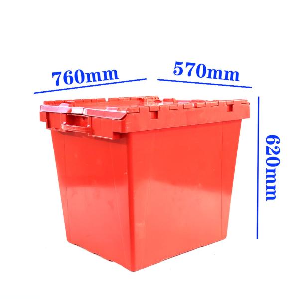 Buy 171L Volume Heavy Duty Nestable Plastic Shipping Crates with Attached Lid Container at wholesale prices