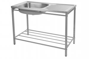 Quality Hotel Self Rimming Polished Stainless Kitchen Sink With Stand 100cm for sale