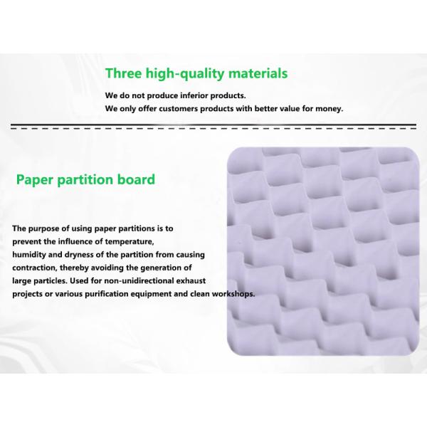 Using custom paper partitions and aluminum frame, combined with efficient filters, the installation is very convenient.