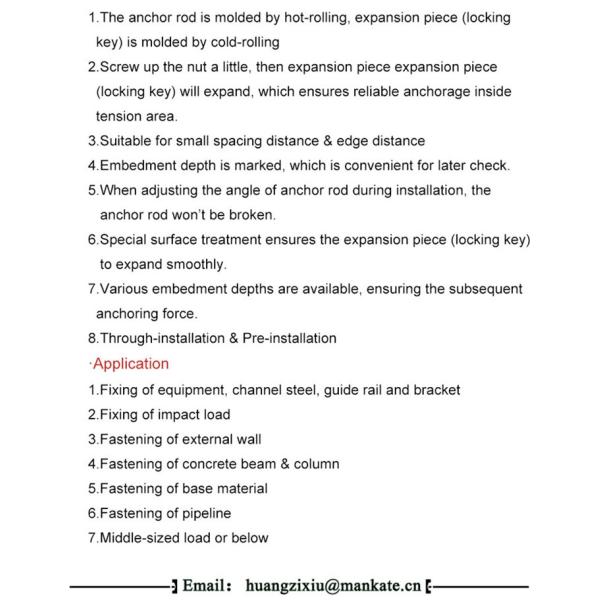 316 Stainless Steel Wedge Anchor For Concrete Fastening By NJMKT