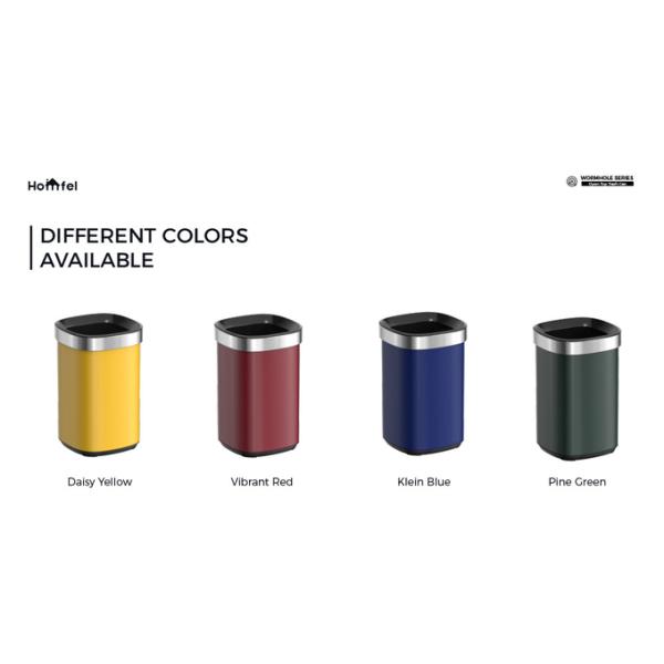 Stylish Rectangular Stainless Steel Open Top Trash Can Without Lid for Household Storage Bucket 8L/12L/20L/30L