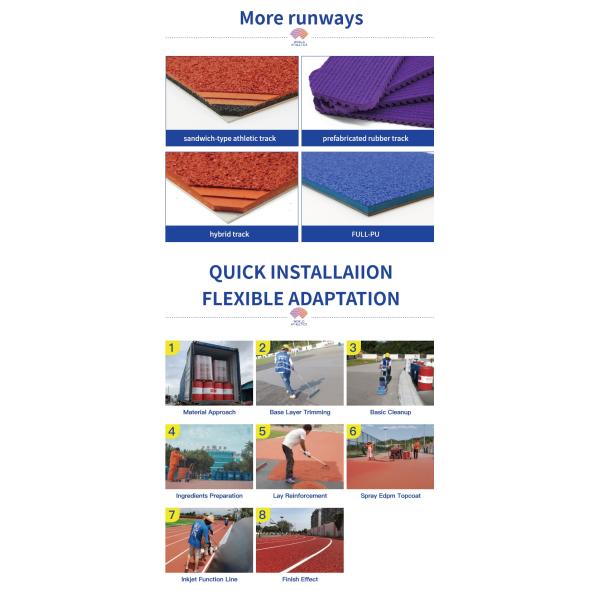 Easy Installation Tartan Running Track Smooth Surface Customized 13 Thickness