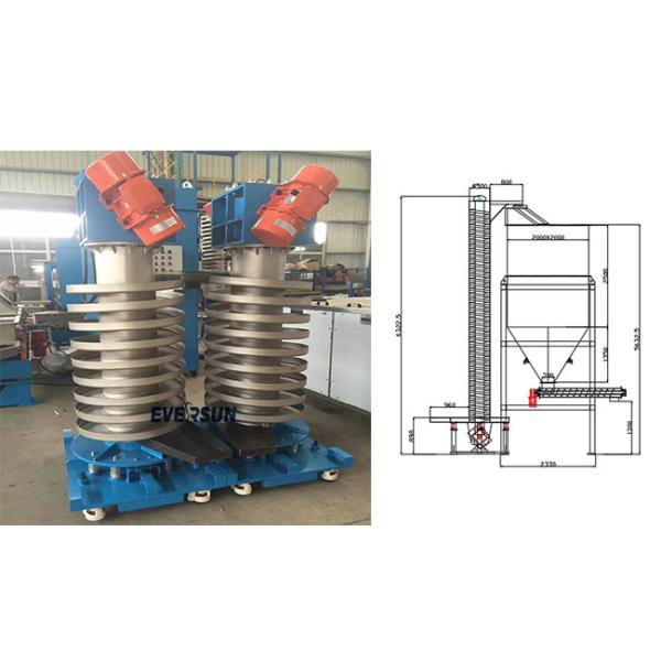Closed Plastic Granule Cooling Vertical Spiral Vibration Elevator Conveyor