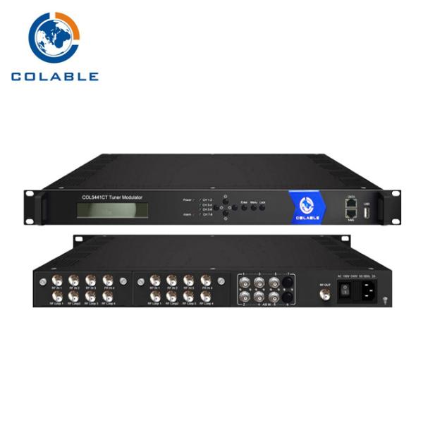 Buy 8 * DVBS DVBS2 + ASI QAM Tuner To RF Transmodulator With Scrambler Free Signal Input at wholesale prices