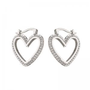 China Micro Pave Sterling Silver Hoop Earring on sale