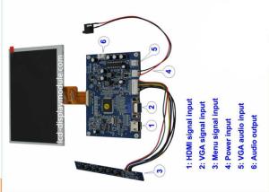 Quality 7 Inch 1024 * 600 TFT LCD Monitor With VGA HDMI Signal Input White LED for sale