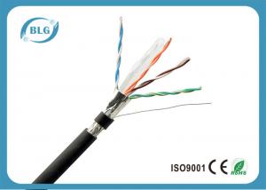 SF / UTP Shielded Black Cat5e Lan Cable Exterior Installation PE Sheath