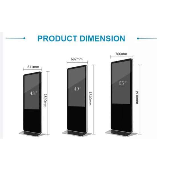 10 Point Touch Advertising Digital Signage Android / Windows Media Ad Player 55 Inch