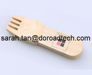 Quality Wooden Fork USB Flash Drives, Real Capacity Wood USB Pen Drives for sale