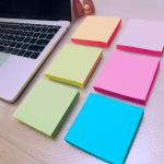 3 X 3 cm Matt Lamination Colorful Sticky Notes , 12 Pads 1200 Sheets Memo Pad