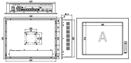 IPPC-1701T 17" Industrial PC Touch Screen Monitor 1 Extended Slot Support I3 I5 I7 Desktop CPU