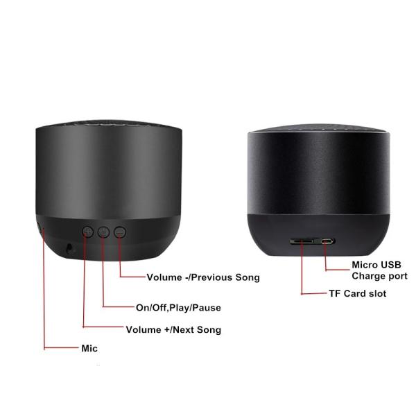 70 * 65 mm Mini Portable Wireless Bluetooth Speaker With High True Stereo Sound