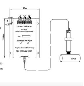 Quality Transmitter Series JM-B-33 Integrated Axis Vibration Transmitter , mesuring relative vibration for sale