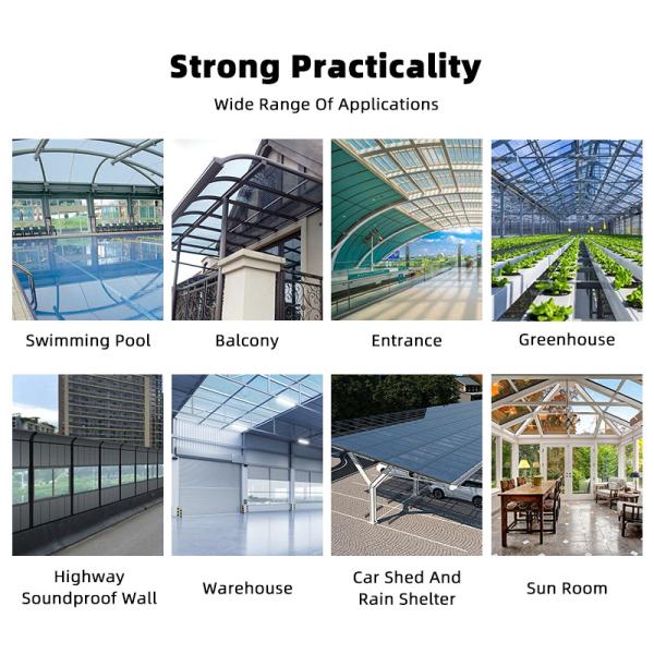 8mm Polycarbonate Greenhouse Sheet Foldable Covering Multi Span 15x30 With