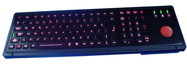 Turkish scrachproof illuminated ruggedized keyboard with numeric keypad ,
