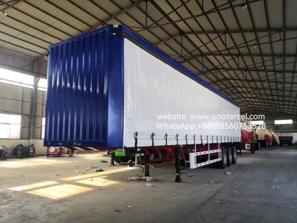 Buy Loading Unloading Personalized Box Semi Trailer With Pullable Fabric Sides at wholesale prices