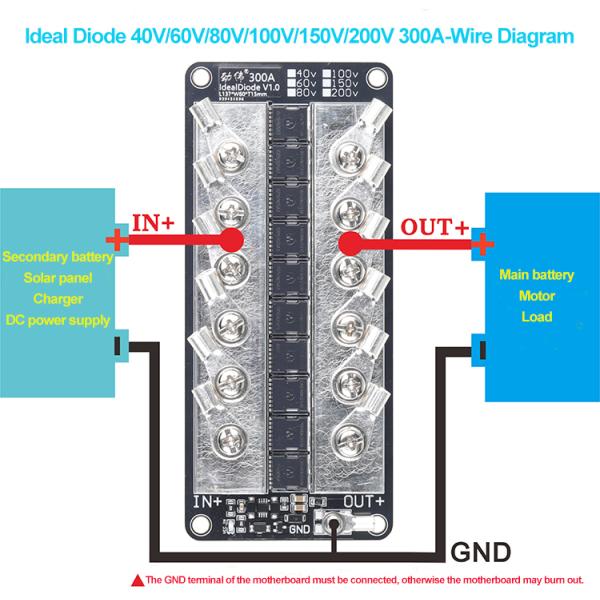 Enerkey Ideal Diode Module 40V 60V 80V 300A Sloar Base Station Redundant Power Battery Switching Module RV Modification