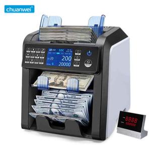 CIS Money Counting Value Counter Machine AL-950 AED RUB 2 Pocket TFT Counterfeit Detector