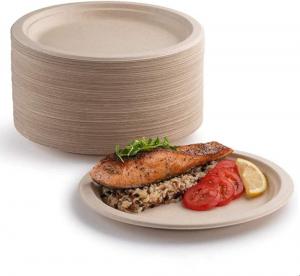 China Bagasse Kraft Paper Plate Biodegradable For Dinner Party Restaurant on sale