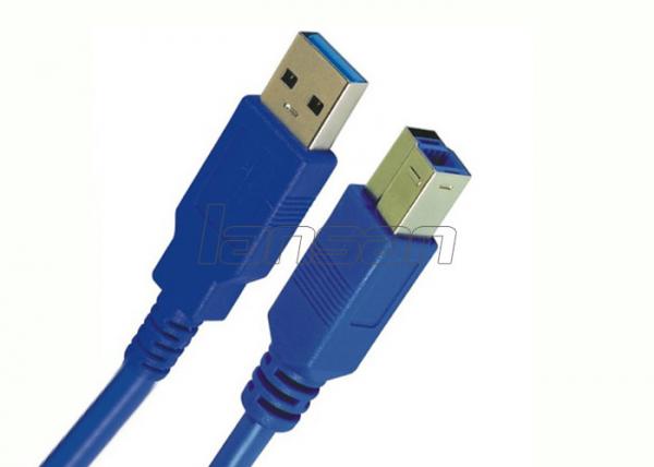 Black Round Micro USB Data Cable USB 3.0 A To B M / M For Printer Customized Length