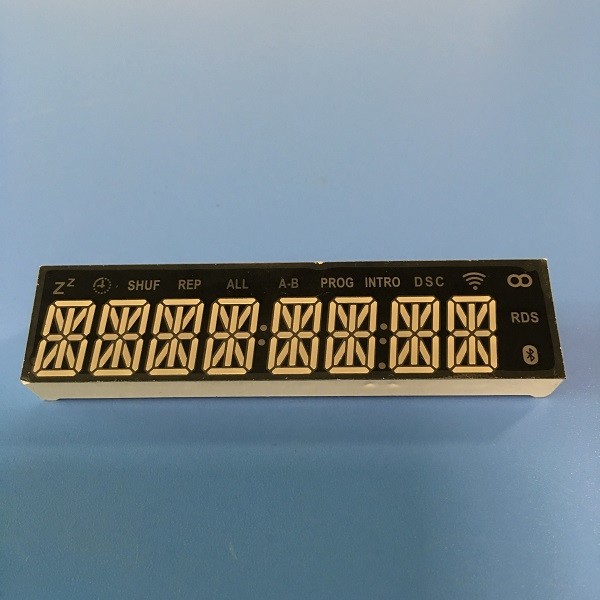 Common Cathode Custom LED Display Ultra Bright Amber 8 Digit 14 Segment Long Lifespan
