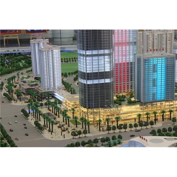 High 3D Printed Building Models 65CM Wood Base Abs / Acrylic Material