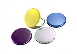 Quality Jelly Color PU Portable Makeup Mirror Round Ladies Handbag Mirrors Foldable for sale
