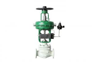 China Actuator Diaphragm Control Valve With Positioner Pneumatic 3 Way Flange Valve on sale