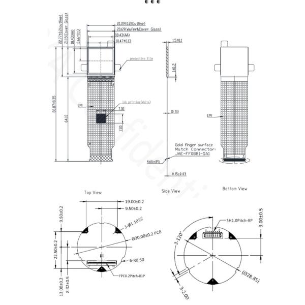 Micro OLED pin definition diagram